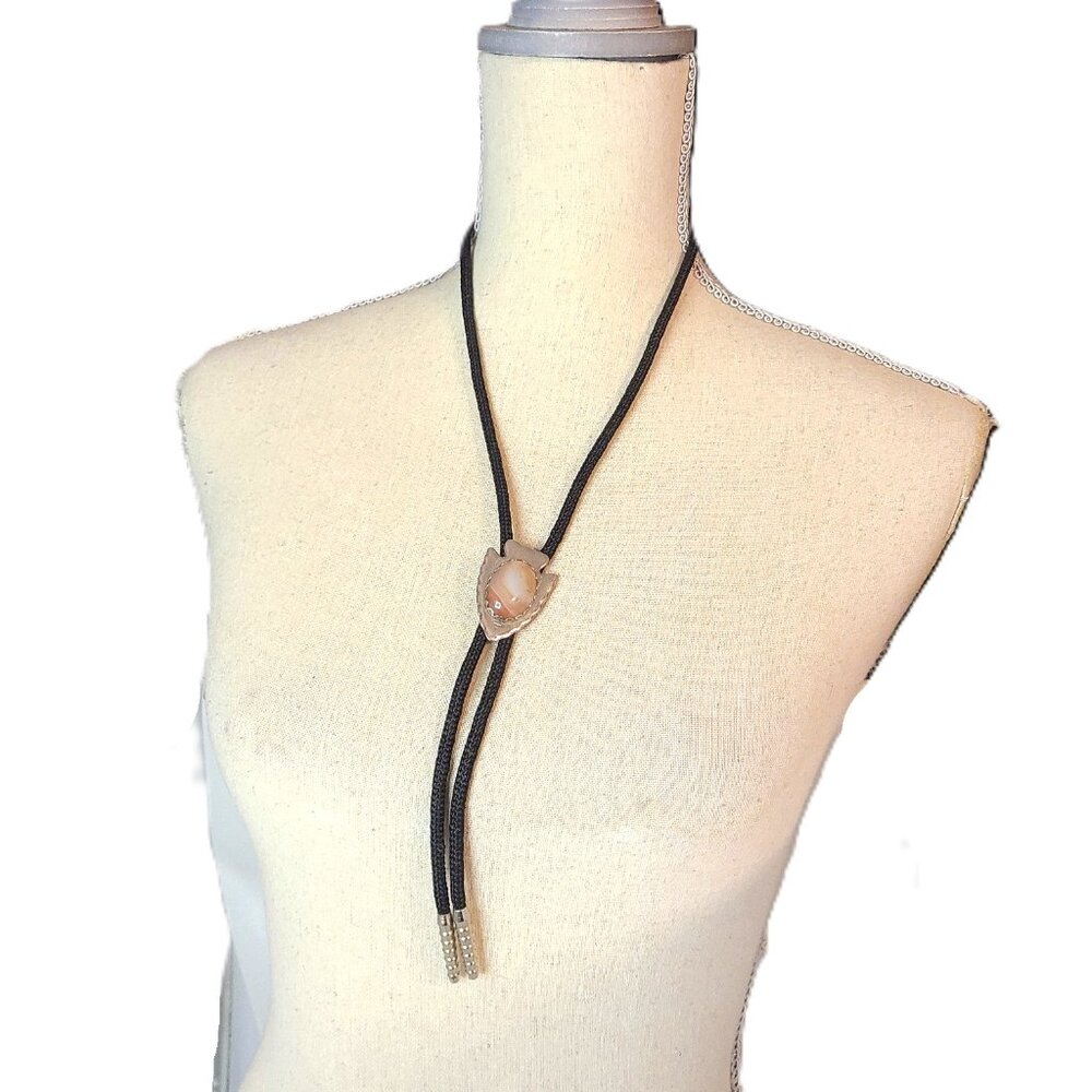 Vintage Bolo Tie Silver Tone Native American Indian Arrow Head Men's Accessories